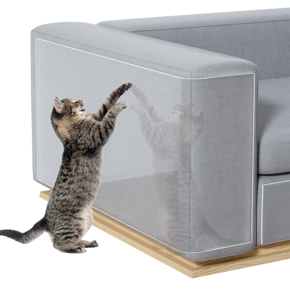 OctBird 6 Pieces Cat Scratch Protection Stickers for Sofas,Chairs and other Furniture,3 Sizes Sofa Protectors from Pets,Anti Scratch Furniture Protector,Extra Large Scratch Guard Sheets,Medium,Small