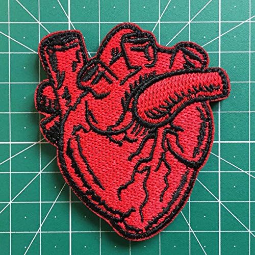 SpaceAuto Heart Shape Tactical Morale Emblem Badge Patch - Hook & Loop