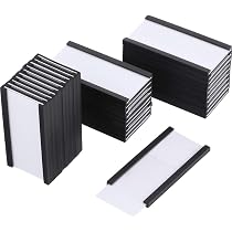 50pcs Magnetic Label Holders With Inserts – 30x100mm Card Holders For Metal Shelves, Cabinets, Whiteboards, Warehouse Organization