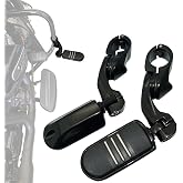 FOVPLUE 1.25" Highway pegs for Harley Davidson Touring Road King Road Glide | Angled Highway Footpegs for Street Glide Electra Glide Softail Sportster w/1 1/4" Highway Bar Black