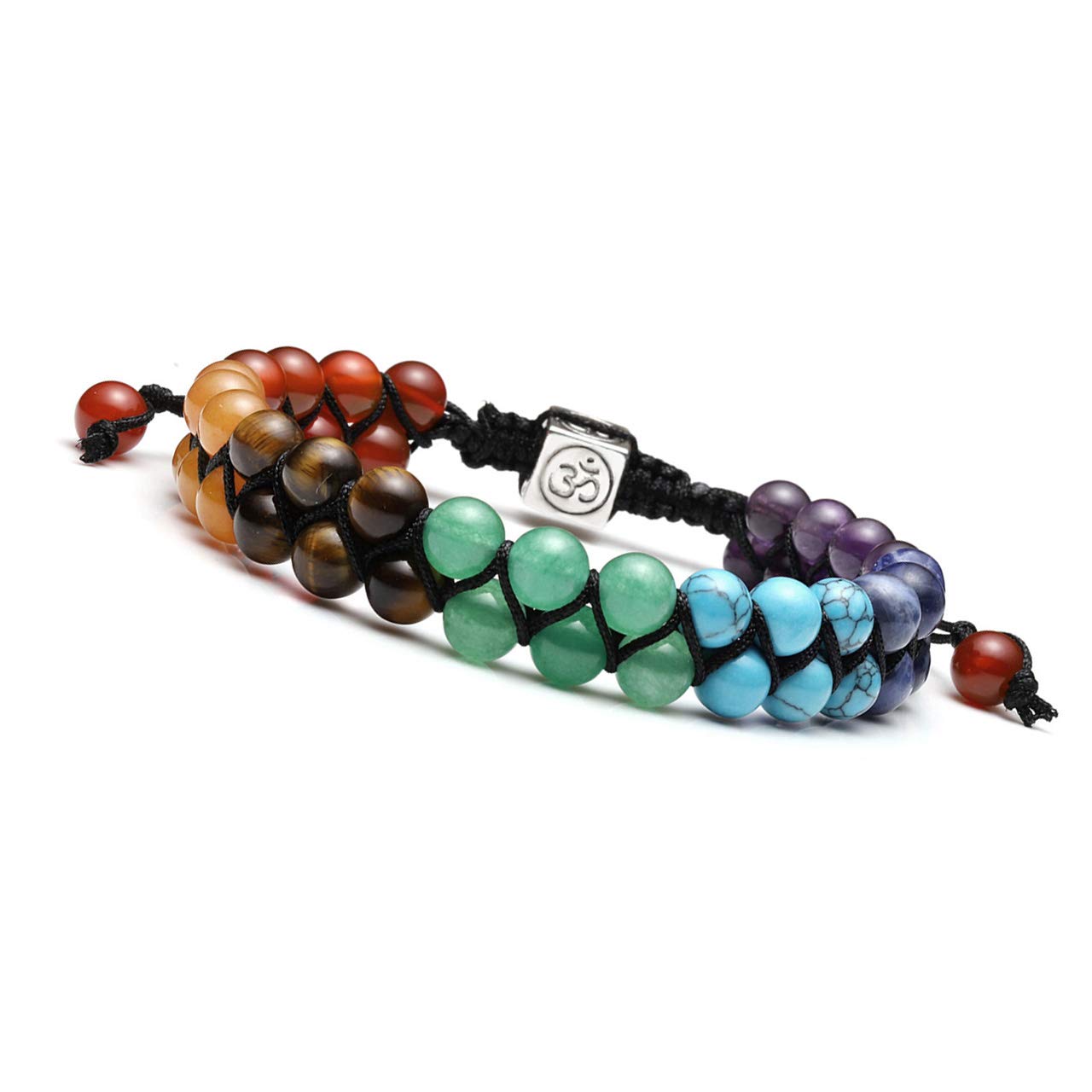 JOVIVI 7 Chakra Reiki Healing Crystal Gemstone Yoga Stone Beaded Braided Bracelet Adjustable Women Jewellery