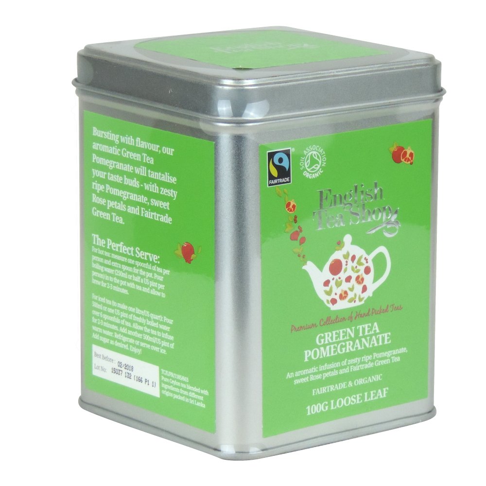 English Tea Shop - Green Tea Pomegranate - Loose Leaf Tea - 100g (Case of 6) English Tea Shop - Green Tea Pomegranate - Loose Leaf Tea - 100g (Case of 6)