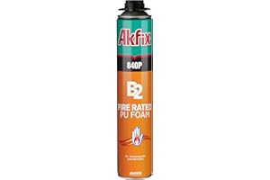 Akfix 840P Fire Block Spray Foam (1x25.3 Oz.) - Orange Color Fire Retardant Polyurethane Expanding Foam Sealing on Window and Door, Paintable | Gun Use, Gun&Cleaner NOT Included | 25.3 Oz. 1 Pack