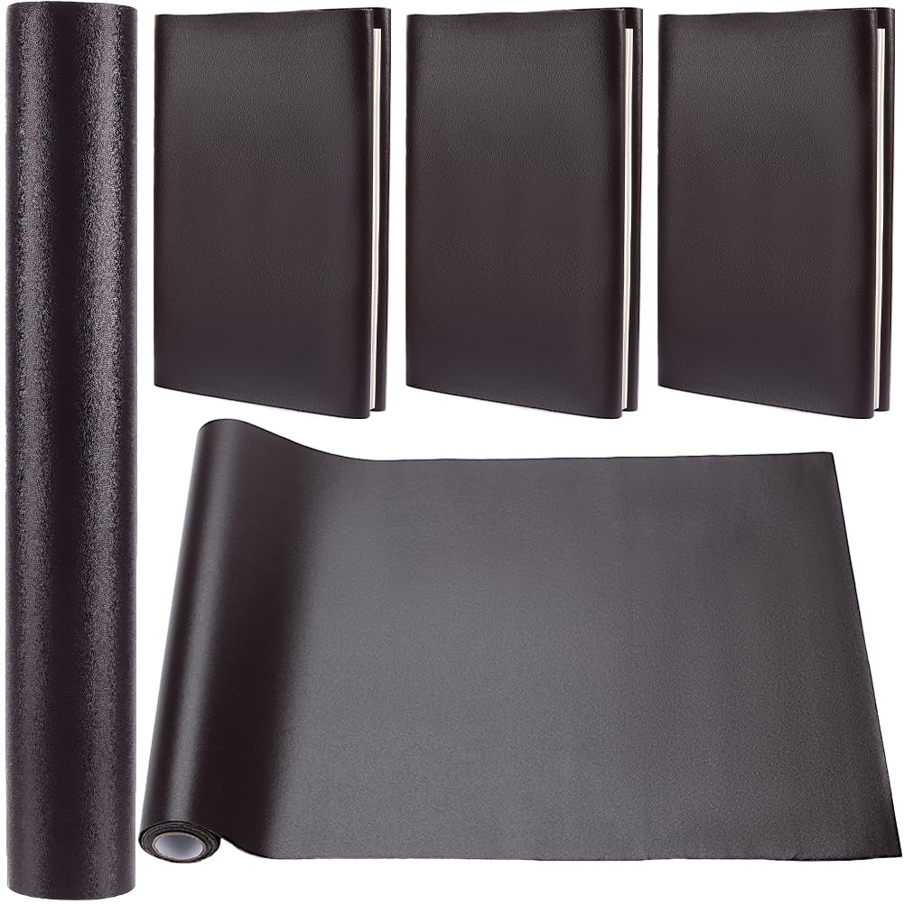 CRASPIRE 55x12 inch PU Leather Book Cloth Brown for A4-A8 Books Binding Smooth Surface Faux Polyurethane Coated Non-Woven Base Covering Protector Bookcover Album Scrapbooking DIY