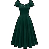 Wedtrend Women's 1950s Dresses With Sleeve 40s Tea Party Dresses Cocktail Dress Swing Vintage Dress