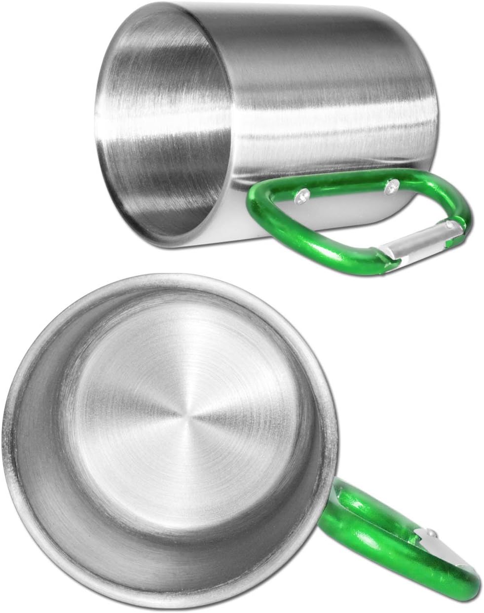 Outdoor Saxx Quart Drinking Cup Camping Cup Compact Lightweight 200ml Screw Handle Green Stainless Steel Carabiner for Hiking Trekking Work - Image 5