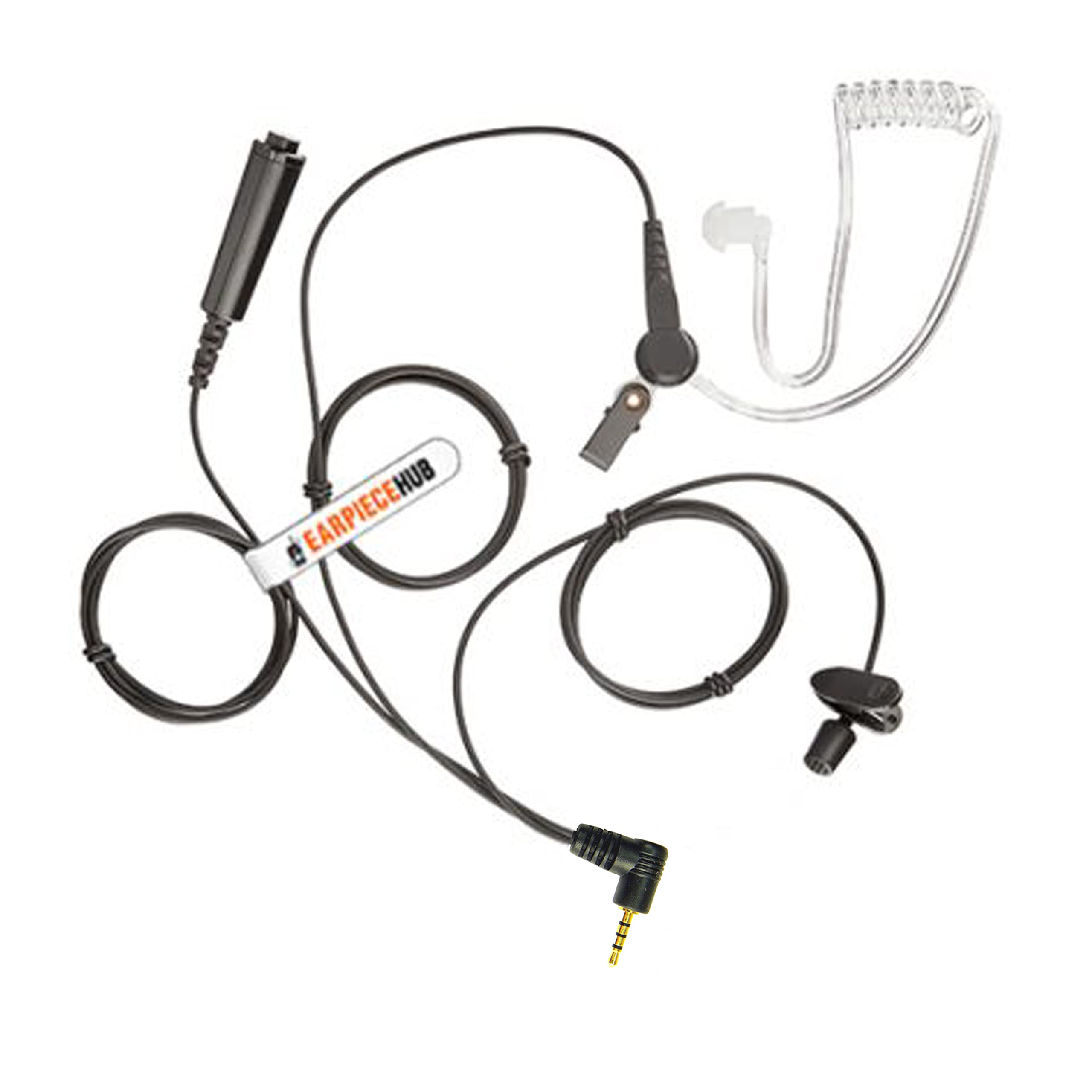 3 Wire Earpiece compatible with Sepura 1 Pin Radio SRP2000, SRP3000, SRH3500, SRH3800, SRH3900 with PTT Microphone