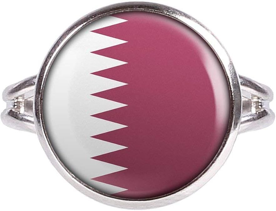 Mylery Ring mit Motiv Katar Qatar Doha Flagge Silber 14mm Amazon.de