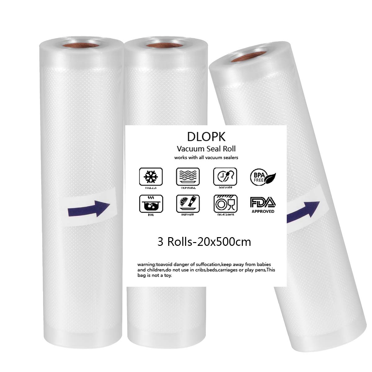 Bolsas de Vacío 3 pack 20x500cm Bolsas Profesional para la ...