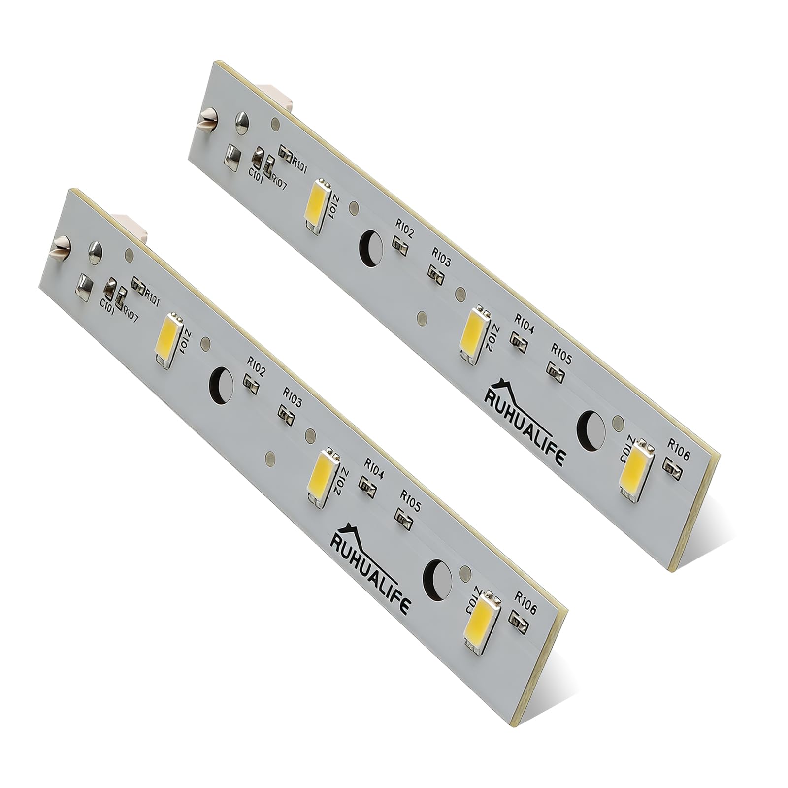 Photo 1 of RUHUALIFE 2PCS Refrigerator LED Light Boards Compatible with GE Refrigerator Replace# WR55X26671, Freezer Light Bulb, Fridge LED Light Bulbs Fit For GE Side By Side Models