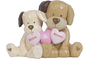 Braxio Valentines Day Decor Table Decor - Resin Dog Statues Couple Gift Anniversary Wedding Gifts Valentine's Day Romantic Heart Gifts for Her Hugs Figurines Decor Sweet Home Table