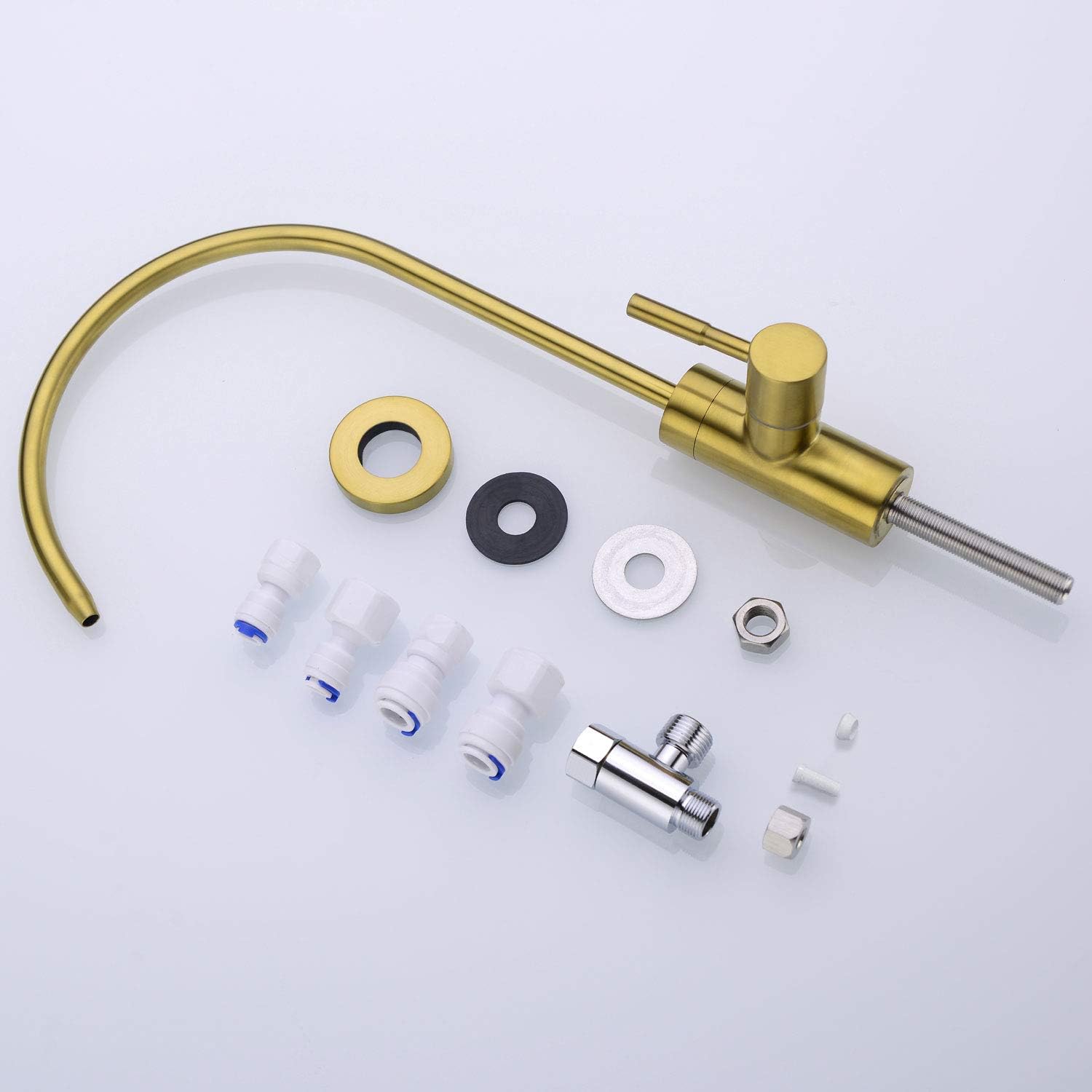 Anpean Drinking Water Faucet, Lead-Free, SUS304 Stainless Steel Kitchen Water Filter Faucet for Reverse Osmosis and Water Filtration Systems, Brushed Gold - - 