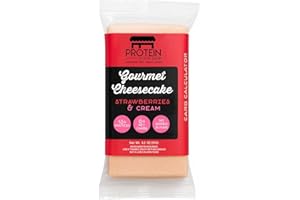 Protein Snack Shop Gourmet Keto Cheesecake Dessert Bars - 6g Net Carbs - Real Cream Cheese - Gluten Free - Diabetic & Celiac Friendly (10 bars) (Strawberries & Cream)