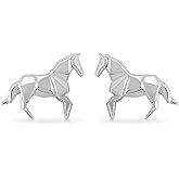 Boma Jewelry Sterling Silver Origami Horse Stud Earrings