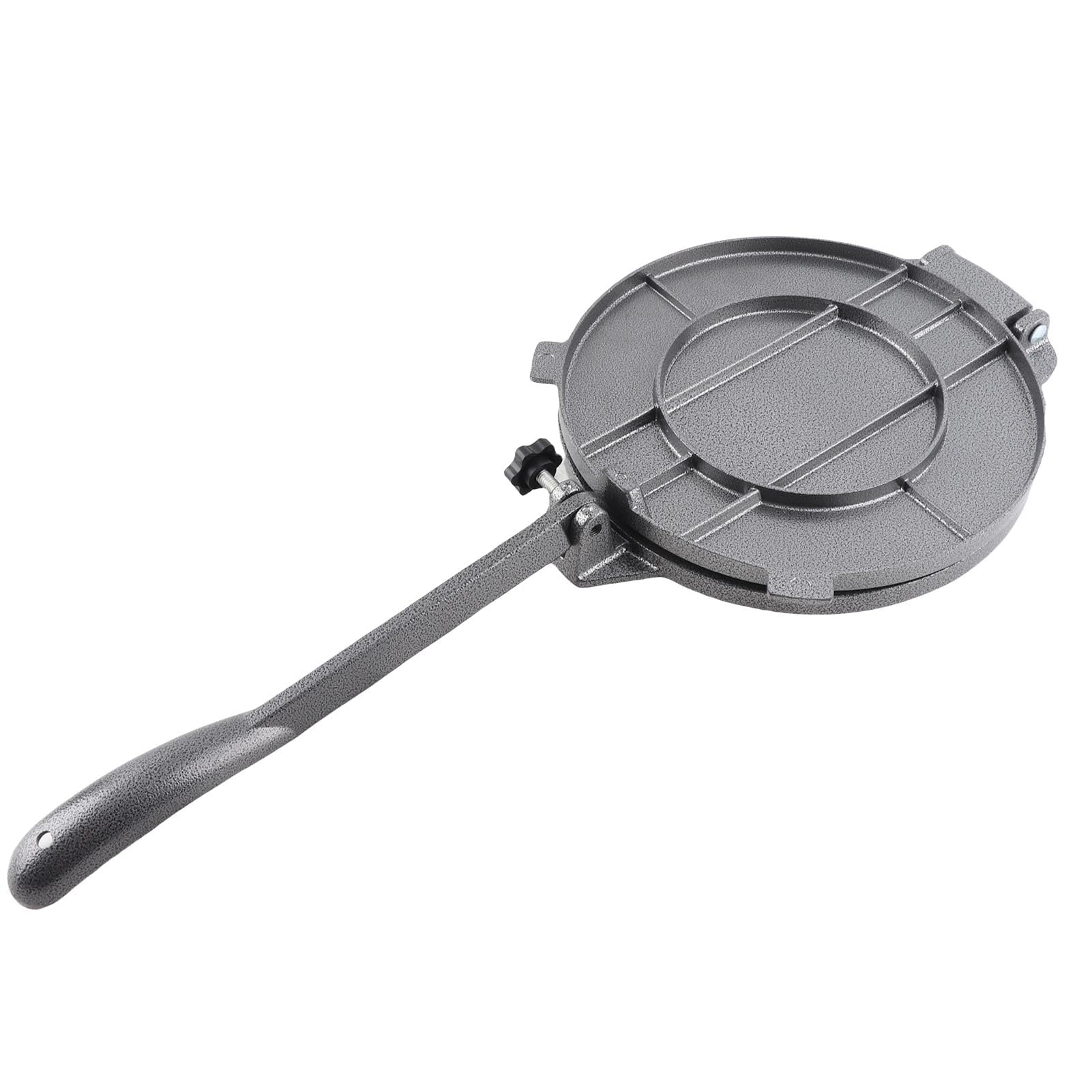 Tortilla Press, Aluminum Alloy Roti Maker Manual Dough Press for Tortillas, Chapati, Pizza, Pie, Patty Making, Home Kitchen Baking Tool, 20cm Black