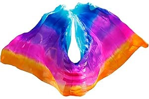 WXHVLTT Belly Dance Veil Silk Belly Dance Veils Silk Belly Dance Veil for Women Multi Color Belly Dance Veil Silk 250 * 114cm