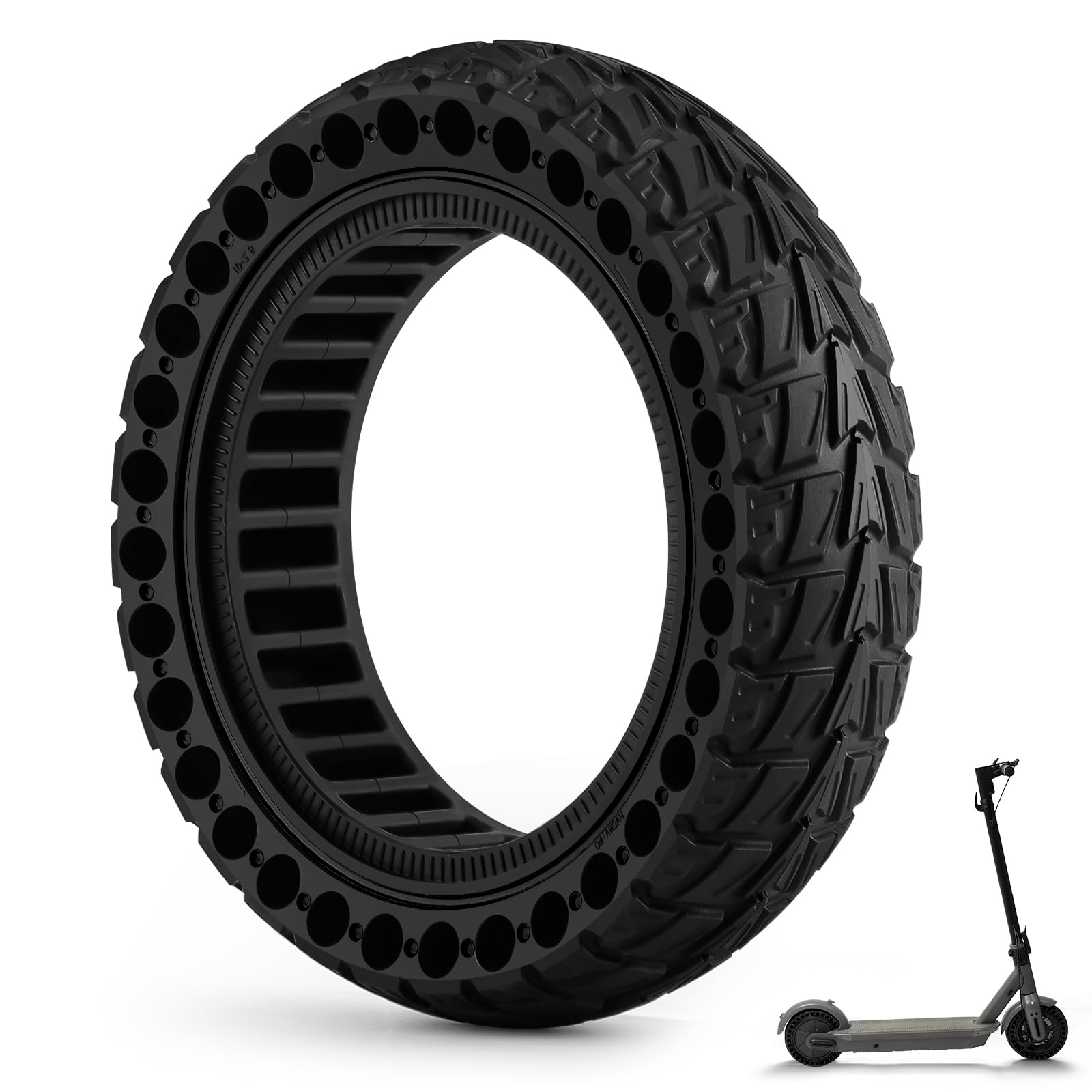 Photo 1 of 10x2.5 Inch Scooter Tire - Puncture Proof,1PCS 10x2.5-6.5 Solid Tire for Ninebot Max G2 / G30 / G30D / G30E / G30E / G30LP / G30D II / G30 Max, 60/70-6.5 Electric Scooter Replacement Tire (Black)