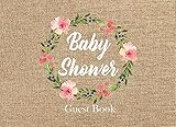 Baby Shower Guest Book: Advice for Parents and Gift Log Burlap, Rustic, Neutral by M2MParty Designs
