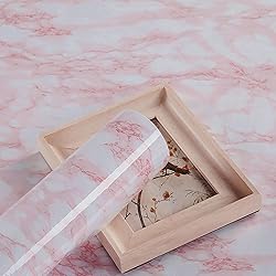 practicalWs 23.6in ×118in White Pink Marble