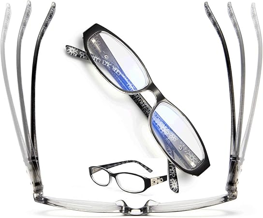 Amazon アモレイズ Amorays 老眼鏡 携帯用 花プリント女性リーディンググラス おしゃれ彫刻花プリント女性老眼鏡 ブルーライトカット シニアグラス レディース軽量 ケース付き Am Jo ジ オ 老眼鏡