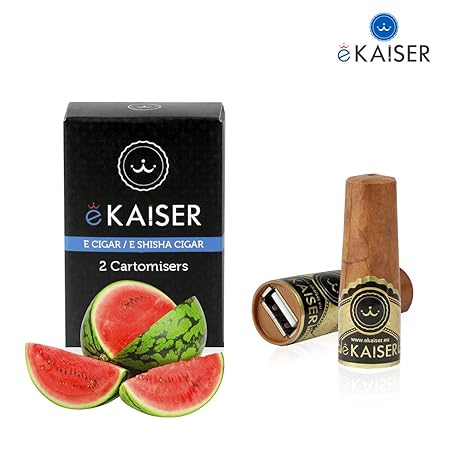 eKaiser Elektronische Zigarre 2er Pack Cartomizer | Watermelon Flavour E Zigarre E Shisha Einweg | 30/70 VG/PG Premium-Geschm