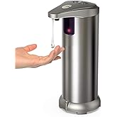 Infrared Automatic Soap Dispenser, Electric Soap Dispenser, Stainless Steel Touchless Auto Hand Soap Dispenser for Bathroom Kitchen Hotel Restaurant. 4 AAA Batteries (NOT Included).