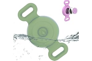 TYANUZZ Waterproof Airtag Dog Collar Holder Compatible with Apple AirTag, Silicone Waterproof Air Tag Case for Dog Collar, Anti-Lost AirTag Holder for Pet Cat Dog GPS Tracker (Green)