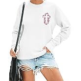 Zoemghc Christian Sweatshirts for Women Faith Cross Jesus Sweatshirt Inspirational Religious Hoodie Graphic Pullover Tops