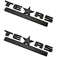 Muzzys (Set of Two) Texas Edition Gloss Blacked Out 3M Stick On Emblem Badge FITS GMC Sierra Chevy Silverado Suburban Tahoe Ford F150 Dodge Ram Nissan Titan Truck