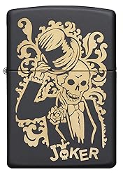 Zippo Joker Pocket Lighter, Black Matte Joker, One