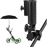 WEIMELL Heavy-duty Golf Push Cart Umbrella Holder for Stroller Bicycle Bike Wheelchair Mobility Scooter Beach Chair 180°Adjustable Aluminum Base Windproof Universal Umbrella Holder Mount Kit