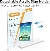 Flow fire A4 Acrylic Sign Holder 2 Pack T-Shape Double-Sided Clear Perspex view 8