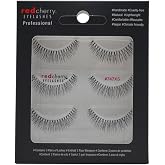 Red Cherry Eyelashes #747xs Natural Full Black False Eyelashes (Pack of 3)