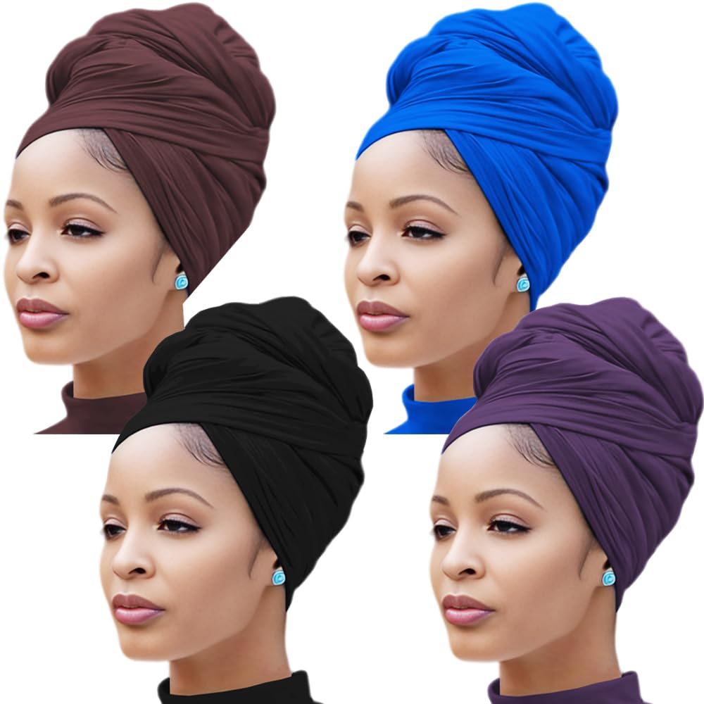 Stretch Turban Head Wraps Scarf Hair Wrap Locs Braids for 