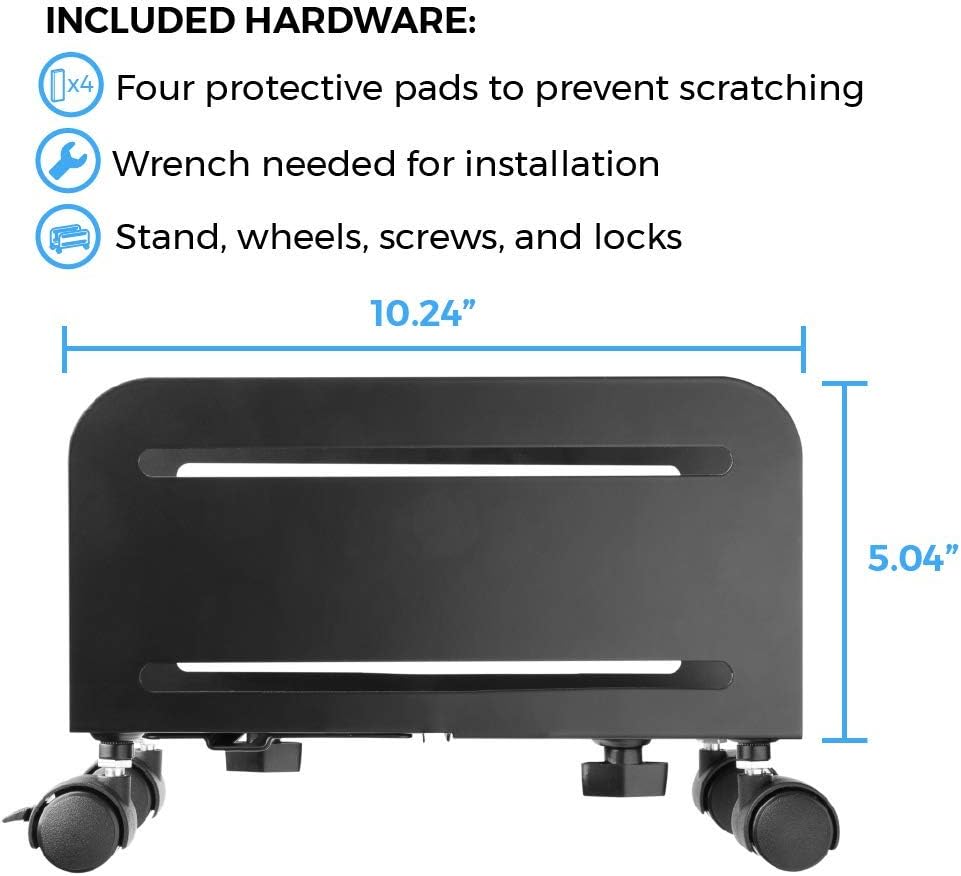 HumanCentric PC Stand – Computer Tower and CPU Stand Cart | Adjustable and Mobile PC Holder with Wheels : Office Products