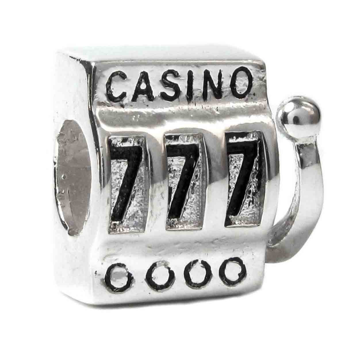 Queenberry Sterling Silver Slot Machine 777 European Bead Charm