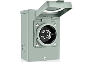 PAULINN 30A Generator Power Inlet Box NEMA 3R Generator Outlet Box for Outdoor Receptacle, 4 Prone, PB30, L14-30P, 125/250 Volt, 7500W 30 Amp Generator Transfer Switch, Weatherproof, ETL Listed