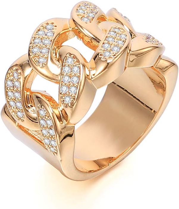 Unique Design Copper Men's and Women's Ring with Cubic Zirconia Crystal Charm Fashion Jewelry Wide Ring Wedding Ring