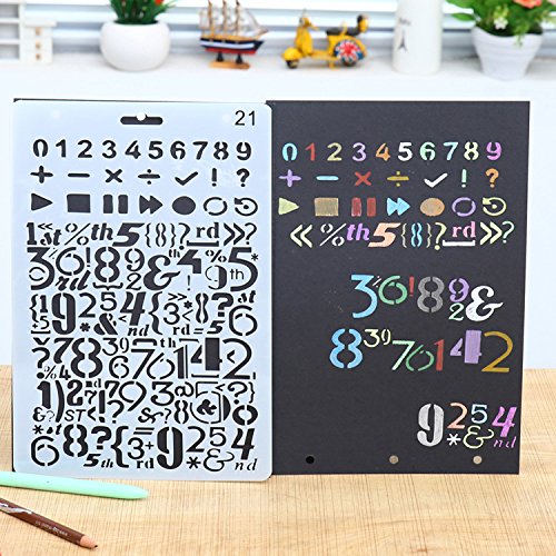 5 NABLUE+Alphabet+Painting+Stencils+Scrapbook