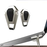 Generic Laptop Stand Portable, Zinc Alloy Laptop Mini Stand, Laptop Riser Invisible, Ergonomic Laptop Stand Cooling Suitable for 12-20 Inches Laptop (Pair of 1), Silver