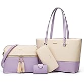 Women Fashion Handbags Wallet Tote Bag Shoulder Bag Top Handle Satchel Purse Set 4pcs
