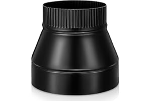 Moxweyeni 7" to 6" Stove Pipe Reducer Black Matte Pipe Reducer Black Duct Adapter for Connecting Stove Flu to Chimney for Proper Ventilation for Chimney Conversion