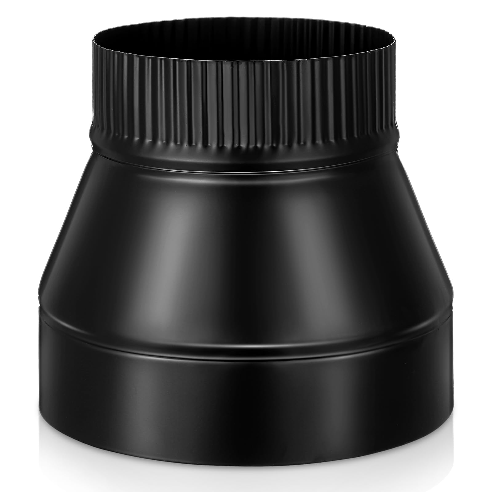 Photo 1 of Moxweyeni 7" to 6" Stove Pipe Reducer Black Matte Pipe Reducer Black Duct Adapter for Connecting Stove Flu to Chimney for Proper Ventilation for Chimney Conversion