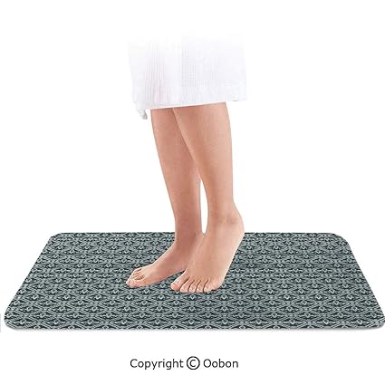 Amazon Com Fleur De Lis Bath Mat Abstract Dotted Rectangles With