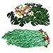 Tropical Luau Party Decoration, Hawaiian Beach Tiki Moana Theme Party Supplies, Including Green Grass Table Skirt, Balloons Garland, Palm Leaves