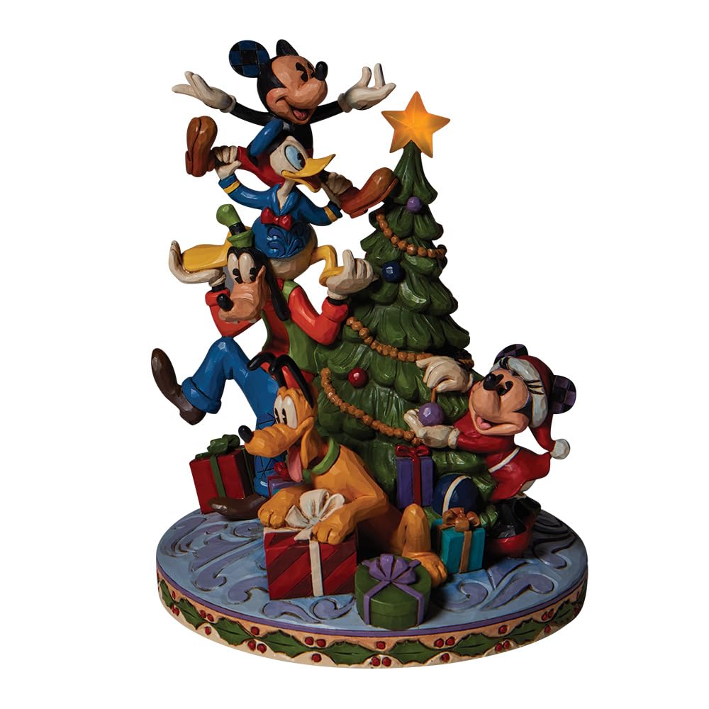 Enesco Disney Traditions Fab 5 Decorating Tree Figurine 8.26 in H x 6.69 in W x 7.08 in L 6008979