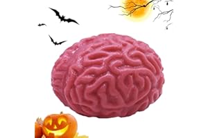 Soft Rubber Brain Halloween Stress Ball - Funny & Creative Prank Squeeze Toy | Realistic Novelty Brain Squishy for Stress Rel