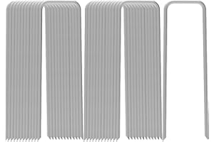 AAGUT 25 Pack Landscape Staples 12 Inch Heavy Duty 11 Gauge Galvanized Steel Garden Stakes Fence Anchors for Weed Barrier Fabric, Ground Cover, Dripper Irrigation Tubing Soaker Hose