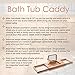 Everything Bamboo Bathtub Caddy Tray Featuring Extendable Sides, Glass Holder, Folding Mirror & Towel Holder
