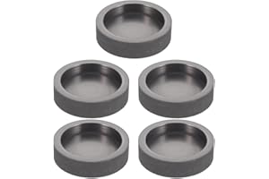 DOITOOL Round Graphite Ingot Mold, 5pcs Coin Molds for Metal Casting, 10ml Casting Smelting Mold for Gold Silver Aluminum Copper Brass Melting Refining (Black)